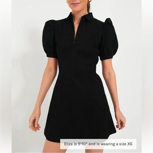Tuckernuck Hyacinth House Black Front Zip Denim Mini Dress Size XS